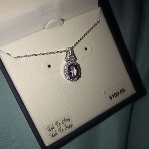 sterling silver lavendar pendant necklace